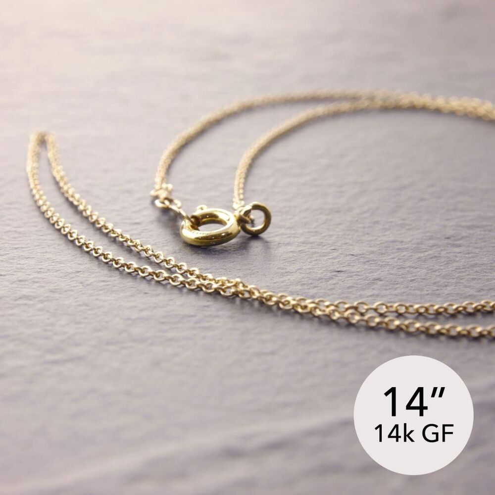 14" Dainty 14k Goldfilled Necklace (#3-3360-1gd-sp) by Megu's Attic
